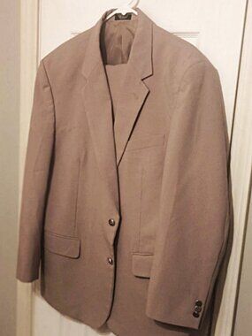 Haband Executive Division Men Tan Metal Button 2 Piece Suit   44R